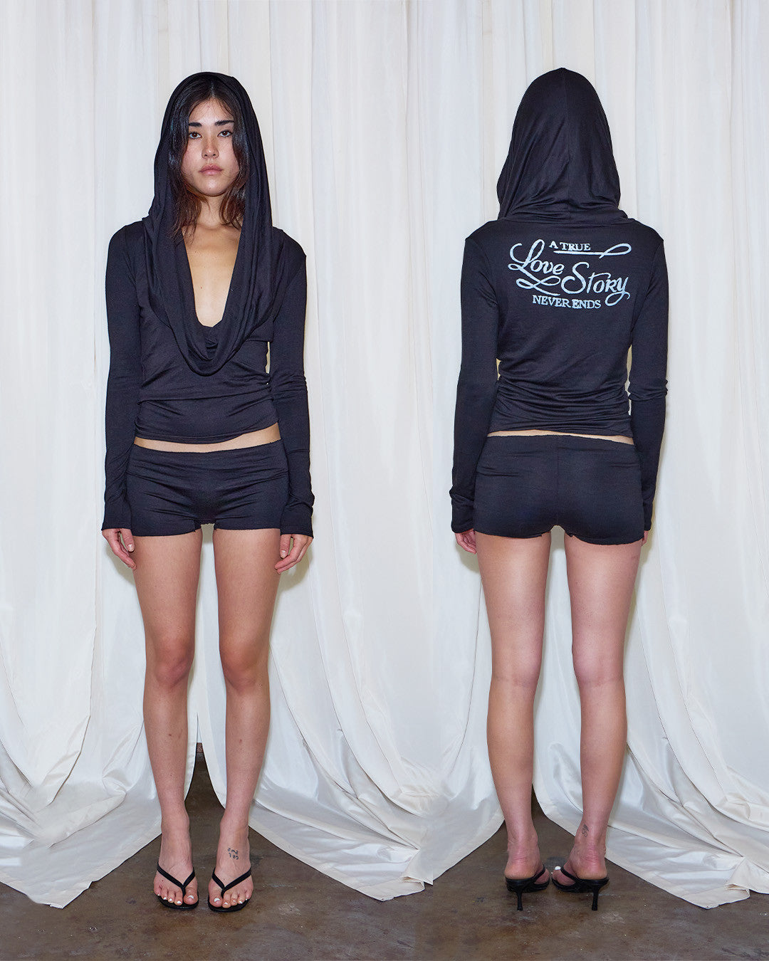 Hooded Black Top