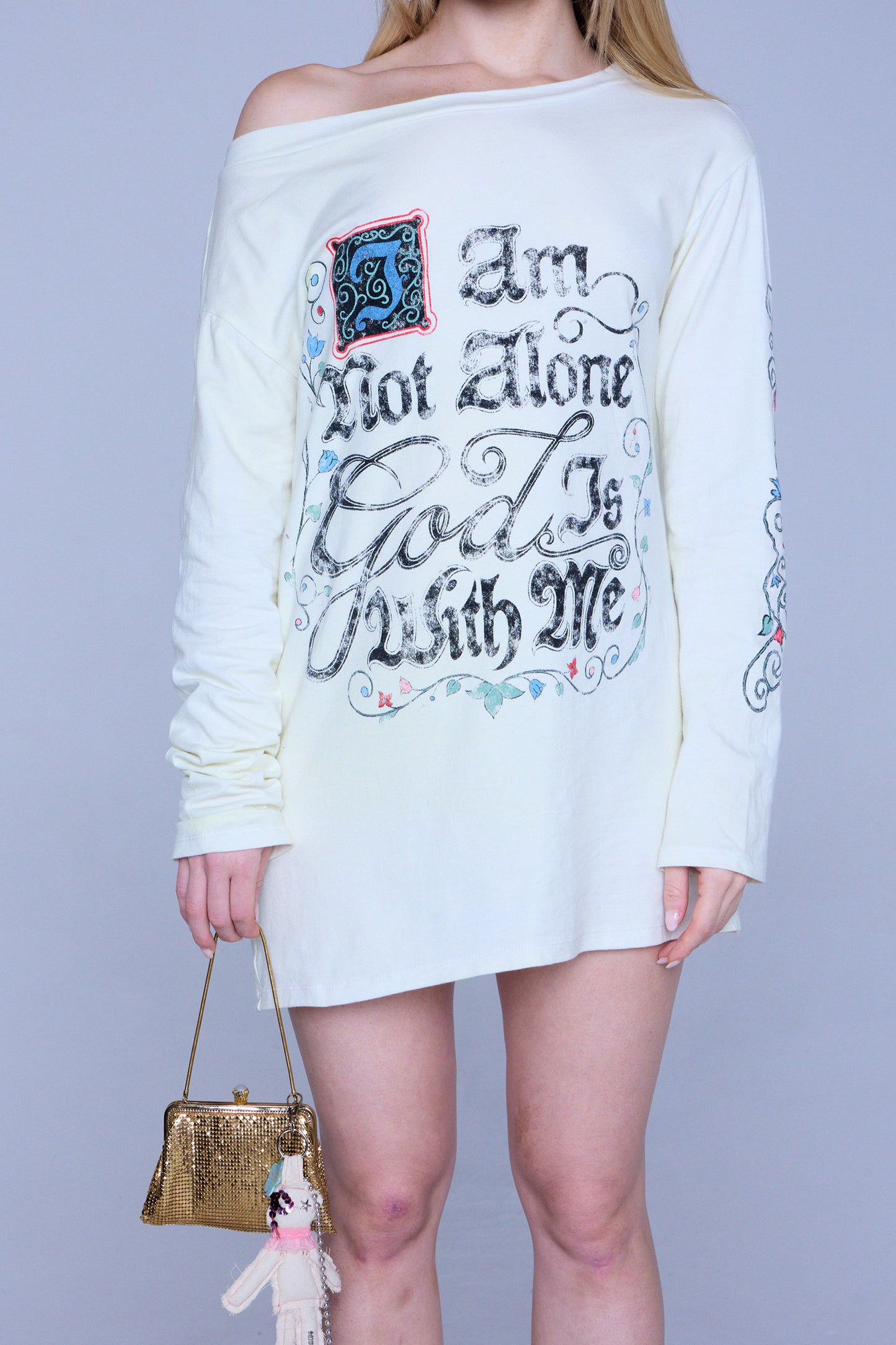 GOD T-SHIRT DRESS IN LIGHT YELLOW