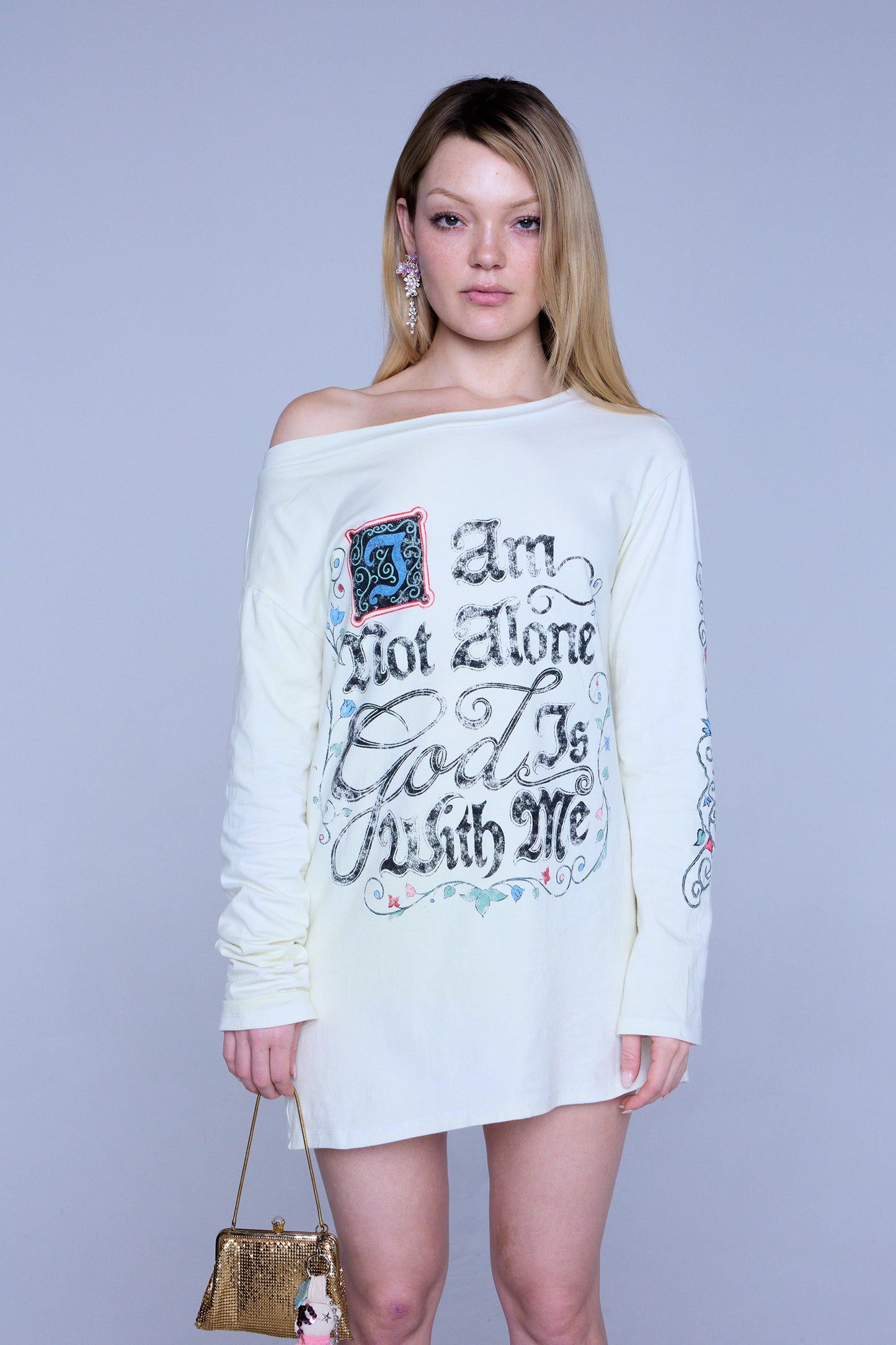 GOD T-SHIRT DRESS IN LIGHT YELLOW