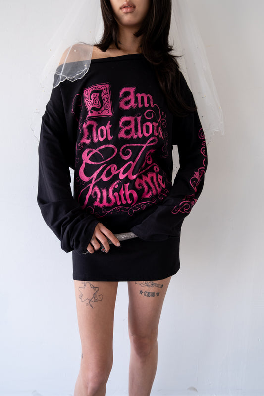 GOD T-SHIRT DRESS IN BLACK