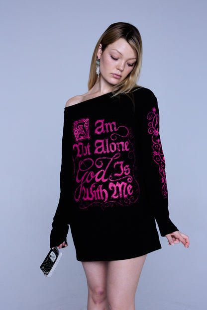 GOD T-SHIRT DRESS IN BLACK
