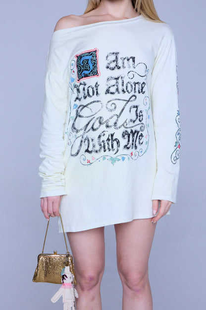GOD T-SHIRT DRESS IN LIGHT YELLOW